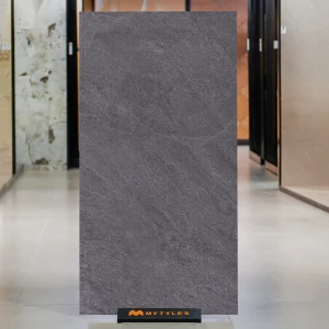undefined-Vitrified Gray Slab Floor and Wall Tile Code37587 (800x1600mm, Matt)