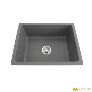 undefined-Futura Kitchen Sink - Quartz Series FS 2418 NQ Grey Code14127 (24x18x8 inch,Single Bowl)