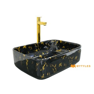 undefined-Ceramic Black Wash Basin Code31885 (325x450mm, Glossy)