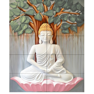 undefined-Poster Wall Tile - Buddha KM936 Code8316 (4x5 Feet, Matt, 10Pcs)