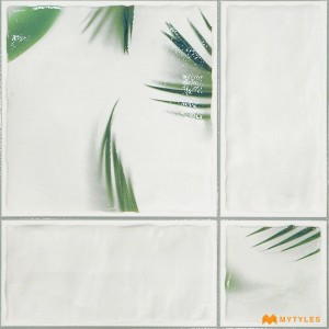 undefined-Ceramic White Tropical Floor and Wall Tile Code26730 (300x300mm, Glossy)