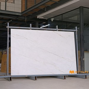 undefined-Vitrified White Slab Floor and Wall Tile Code35067 (1200x1800mm, Matt)