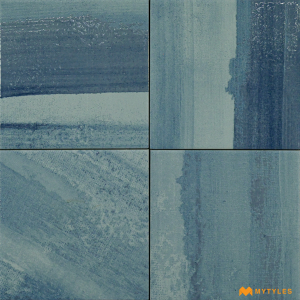 undefined-Imported Blue Floor and Wall Tile Code25222 (150x150mm, Glossy)