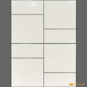undefined-Ceramic White Geometric Wall Tile Code24760LT (300x450mm, Glossy)