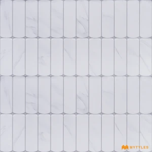 undefined-Ceramic White Geometric Wall Tile Code38242 (300x600mm, Matt)