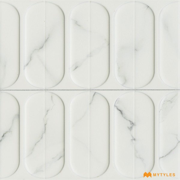 Textured Tiles-Ceramic White Textured Wall Tile Code26663 (300x300mm, Matt)