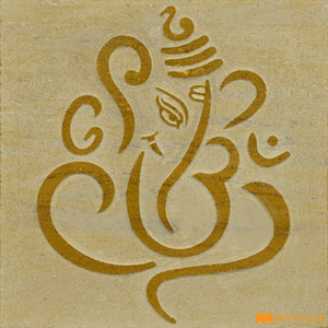 undefined-Natural Stone Ganesha Mural  MYTMU007 Code22573 (600x600mm, Sandstone)