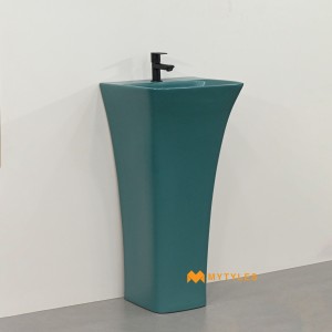 undefined-Ceramic Green Pedestal Wash Basin Code36206 (375x400x820mm, Matt)