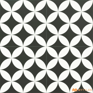 undefined-Ceramic Black and White Moroccan Tile Code25907 (300x300mm, Matt)