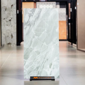 undefined-Vitrified Mint Green Textured Wall Tile Code34110 (600x1200mm, Matt)