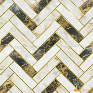 undefined-Ceramic White Highlighter Wall Tile Code31502 (300x600mm, Metallic)