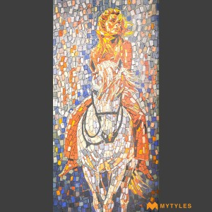 undefined-Vitrified Galloping Girl Poster Wall Tile Code35420 (1200x2400mm, Sugar)