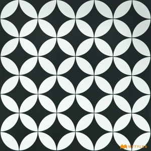 undefined-White and Black Moroccan Floor and Wall Tile Code27917 (600x600mm, Matt)