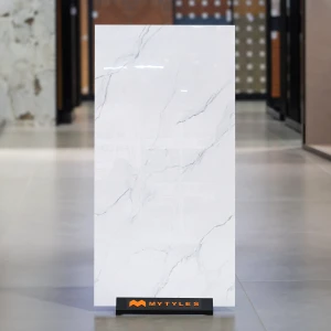 undefined-Vitrified White Floor and Wall Tile Code38206 (600x1200mm, Glossy)