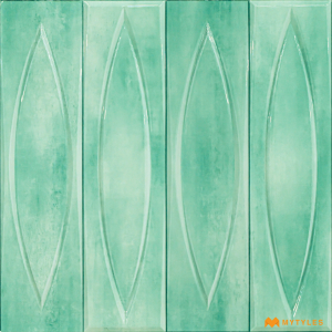 undefined-Ceramic Green Textured Subway Wall Tile Code27287 (300x300mm, Glossy)