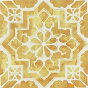 undefined-Ceramic Yellow Moroccan Floor and Wall Tile Code27425 (300x300mm, Matt)