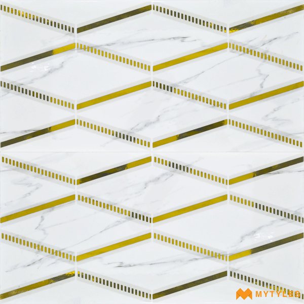 Metallic Tiles-Ceramic White Highlighter Wall Tile Code26921 (300x600mm, Hi-Glossy)