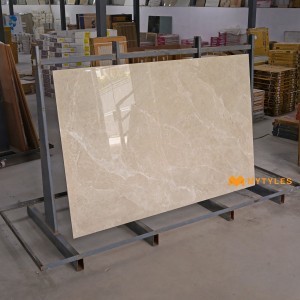 undefined-Vitrified Cream Slab Floor and Wall Tile Code33348 (4x6 Feet,15mm, Glossy)