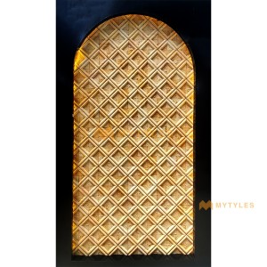 undefined-Natural Teak Square Stone Wall Cladding Code32355 (Random Size, Stone)