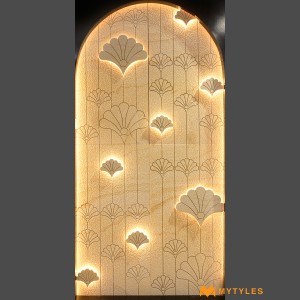undefined-Teak Sandstone Mural MYTMU027 (2x4 Feet, Sandblast Finish)