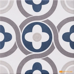 undefined-Vitrified Blue Moroccan Floor and Wall Tile Code38654HL2 (200x200mm, Matt)
