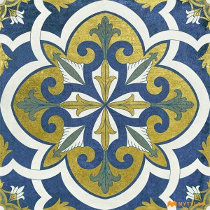 undefined-Ceramic Blue Moroccan Floor and Wall Tile Code28413 (300x300mm, Matt)