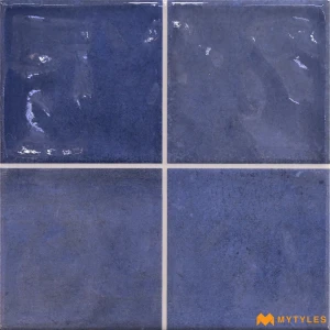 undefined-Vitrified Blue Subway Floor and Wall Tile Code38529 (200x200mm, Glossy)