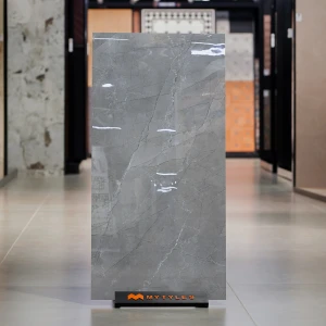 undefined-Vitrified Gray Floor and Wall Tile Code37510 (600x1200mm, Glossy)