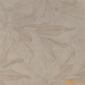 undefined-Vitrified Brown Tropical Floor and Wall Tile Code33146 (600x600mm, Carving Matt)