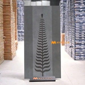 undefined-Fern Silhouette Gray Matt Tropical GVT Tile Code39540HL 600x1200mm 2Pc