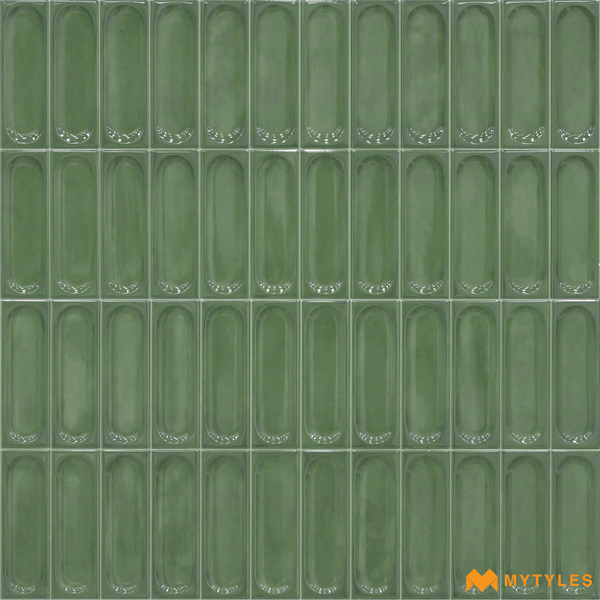 Geometric Tiles-Ceramic Green Geometric Wall Tile Code27547 (300x600mm, Glossy)