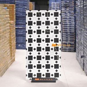 undefined-White and Black  Floor and Wall Tile Code36972 (600x1200mm, Matt)