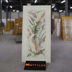 undefined-Vitrified Cream Tropical Wall Tile Code33013 (600x1200mm, Matt)