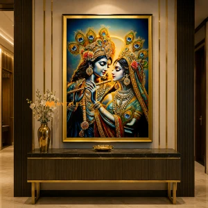 undefined-Vitrified Radha Krishna Poster Wall Tile Code32593 (600x900mm, Glossy)-CR-3020