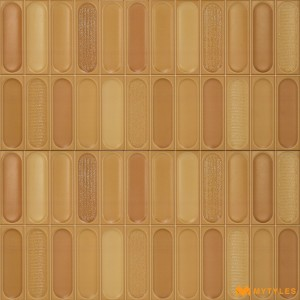 undefined-Ceramic Orange Textured Wall Tile Code35914 (300x600mm, Matt)