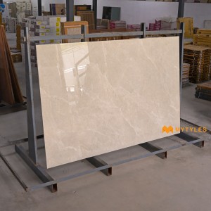 undefined-Vitrified Cream Slab Floor and Wall Tile Code33349 (4x6 Feet,15mm, Glossy)
