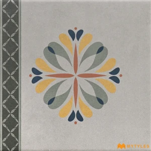 undefined-Vitrified Beige Carpet Border Floor and Wall Tile Code38648HL3 (200x200mm, Matt)