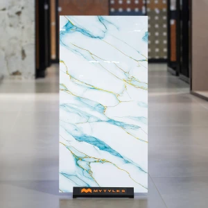 undefined-Vitrified Blue Floor and Wall Tile Code38220 (600x1200mm, Glossy)