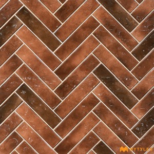 undefined-Ceramic Brown Geometric Wall Tile Code35844 (300x600mm, Glossy)