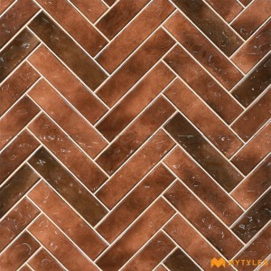 undefined-Ceramic Brown Geometric Wall Tile Code35844 (300x600mm, Glossy)