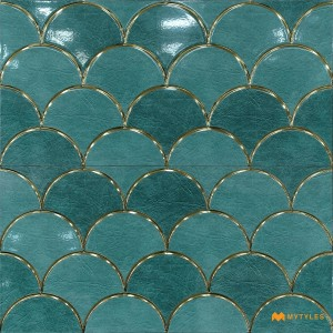 undefined-Ceramic Blue Highlighter Wall Tile Code31506 (300x600mm, Metallic)