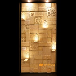 undefined-Natural Teak Sand Stone Wall Cladding Code29547 (Random Size, Stone)-MYT149
