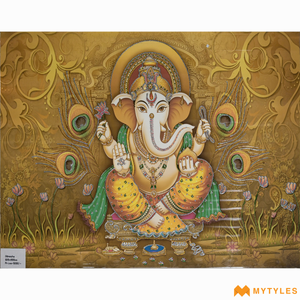 undefined-Poster Wall Tile - Code33637 Ganesha (2x3 Feet, Glossy, 1Pcs)