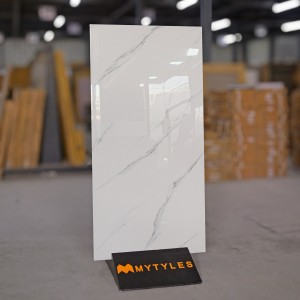 undefined-Vitrified White Floor and Wall Tile Code10411 (600x1200mm, Glossy )
