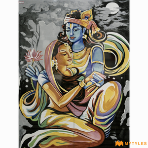 undefined-Poster Wall Tile -Krishna LS-48PG Code18326 (3x4 Feet, Glossy, 8Pcs)