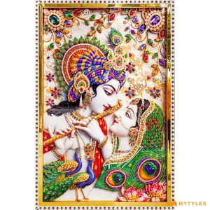 undefined-Vitrified Radhe Krishna Poster Wall Tile Code38301 (1200x1800mm, Glossy)