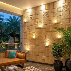 undefined-Natural Teak Sand Stone Wall Cladding Code29547 (Random Size, Stone)-MYT149