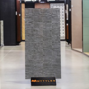 undefined-Vitrified Gray Kitkat Floor and Wall Tile Code37550 (600x1200mm, Glossy)