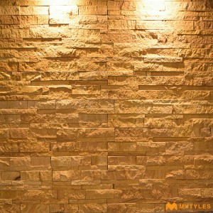 undefined-Natural Stone Wall Cladding Code16434 (145x600mm, Stone) - Teak Rock