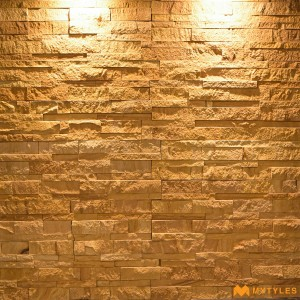 undefined-Natural Stone Wall Cladding Code16434 (145x600mm, Stone) - Teak Rock